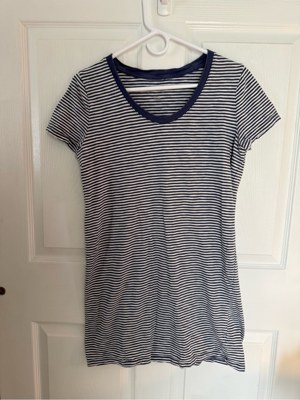 100% Cotton Universal Thread Navy & White Striped T-Shirt Dress